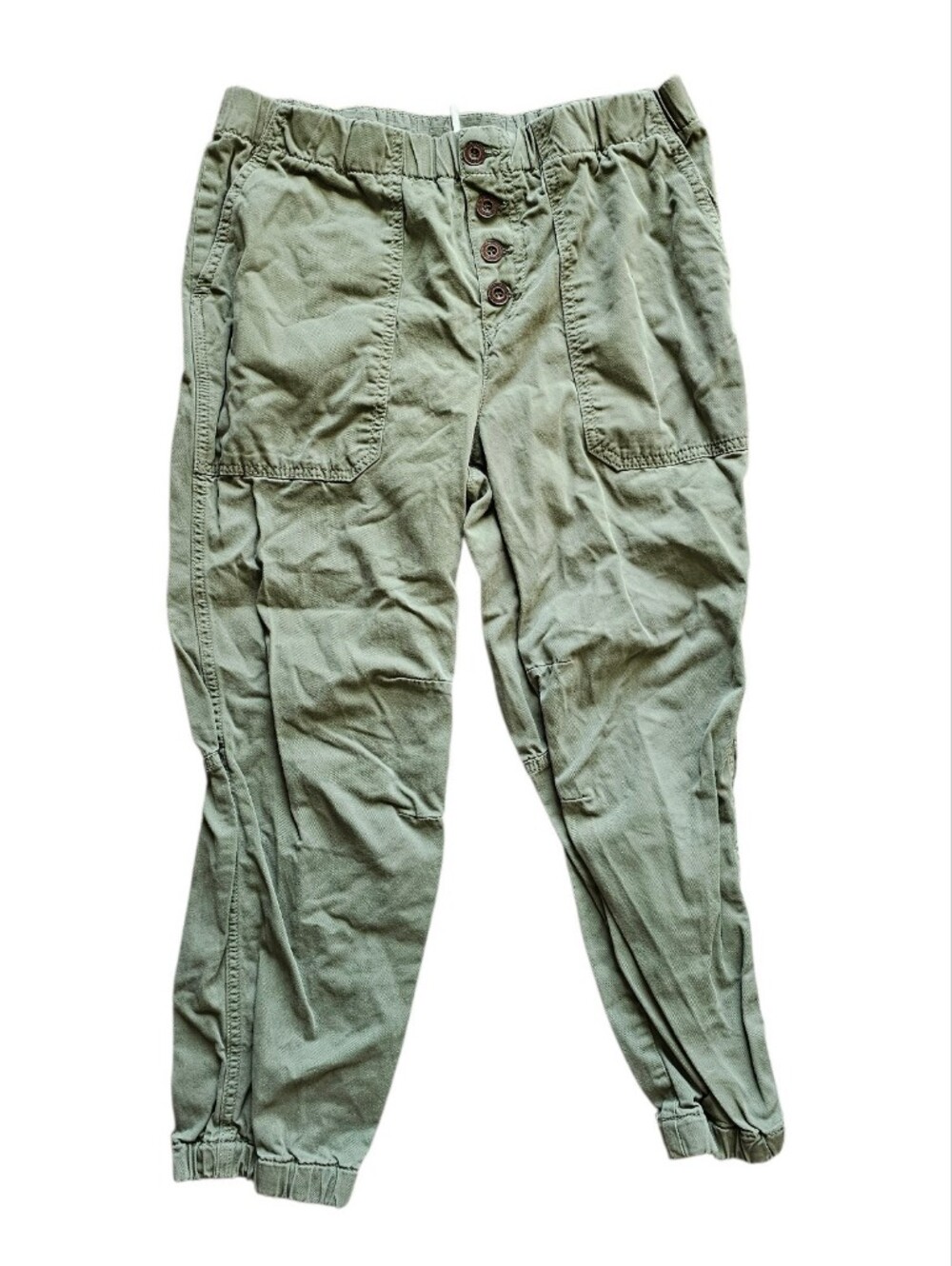 Free People High Rise Olive Green Cargo Jogger Pants Size Small - Picture 2 of 6